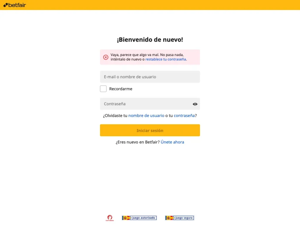 formulario de inicio de sesion